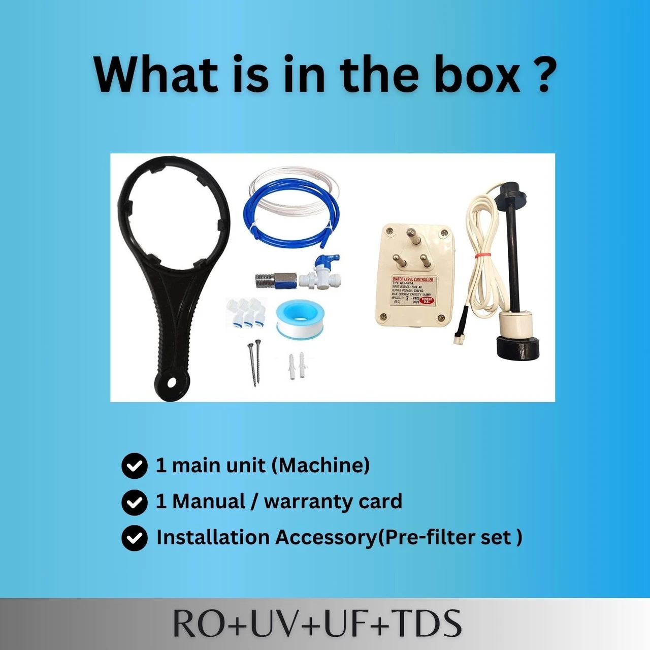 AquaDpure 50 LPH commercial RO water purifier Plant 50 Liter Per Hour Blue Stainless steel Full Automatic with TDS Adjuster 50 L RO + UF Water Purifier (Blue)