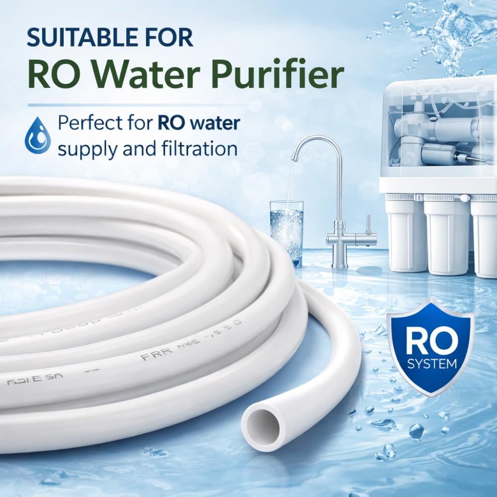 RO Pipe 1/4 Inch (5 Meter) | Food Grade Tube for Water Purifier | Compatible with RO Systems | Leak-Proof & Durable