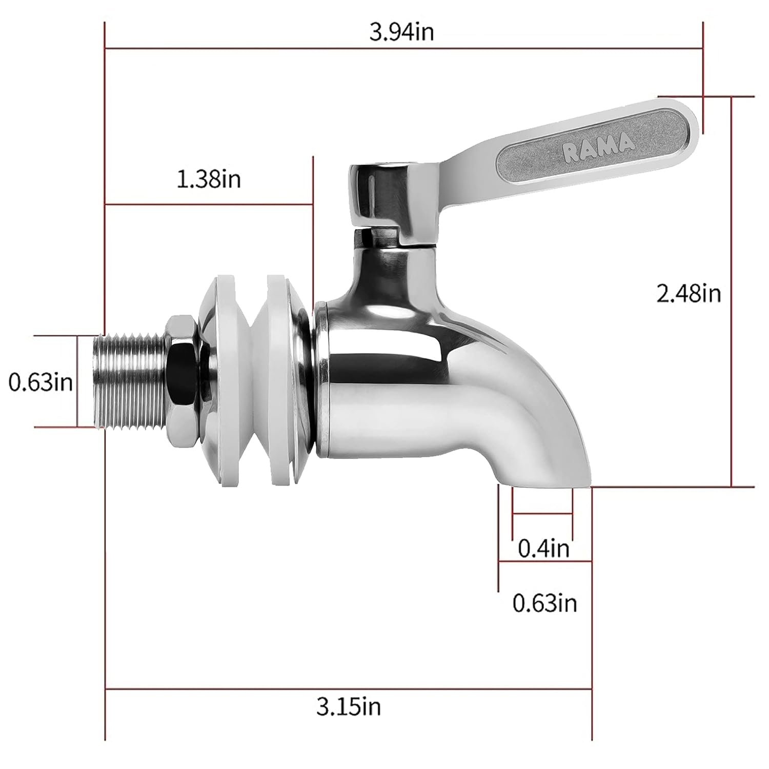 RAMA 304 Grade Stainless Steel Tap – Durable Water Filter & Purifier Tap with 1-Year Warranty | Sleek Modern Design for Home & Kitchen