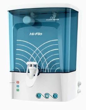 Hi Flo Ro Water Purifier with RO + Active Copper + Alkaline Filter Gives Pure Mineral Water | LED Indicator | Storage – 10 LTR Capacity 15 LTR Per Hr. with 8 Stage Purification Technology (Sky Blue)